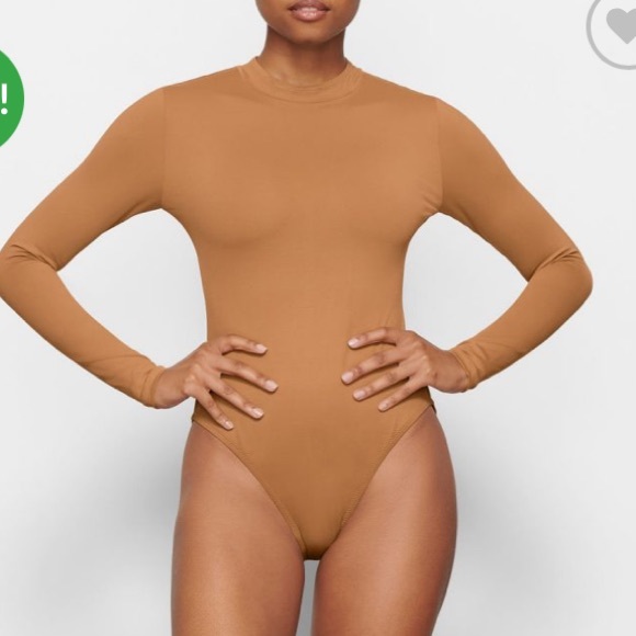 SKIMS Swim Long Sleeve One Piece Almond Size XXS - Picture 3 of 9